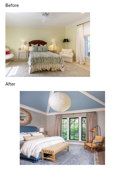 Before and after Guest Bedroom