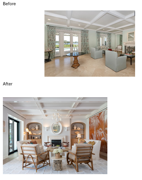 Rhodes Living Room Before and After